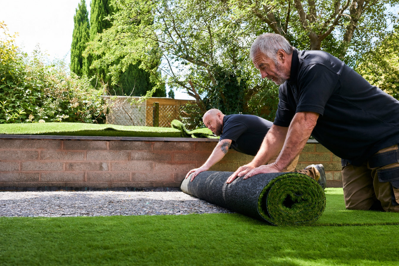 Artificial turf installation in El Centro, CA