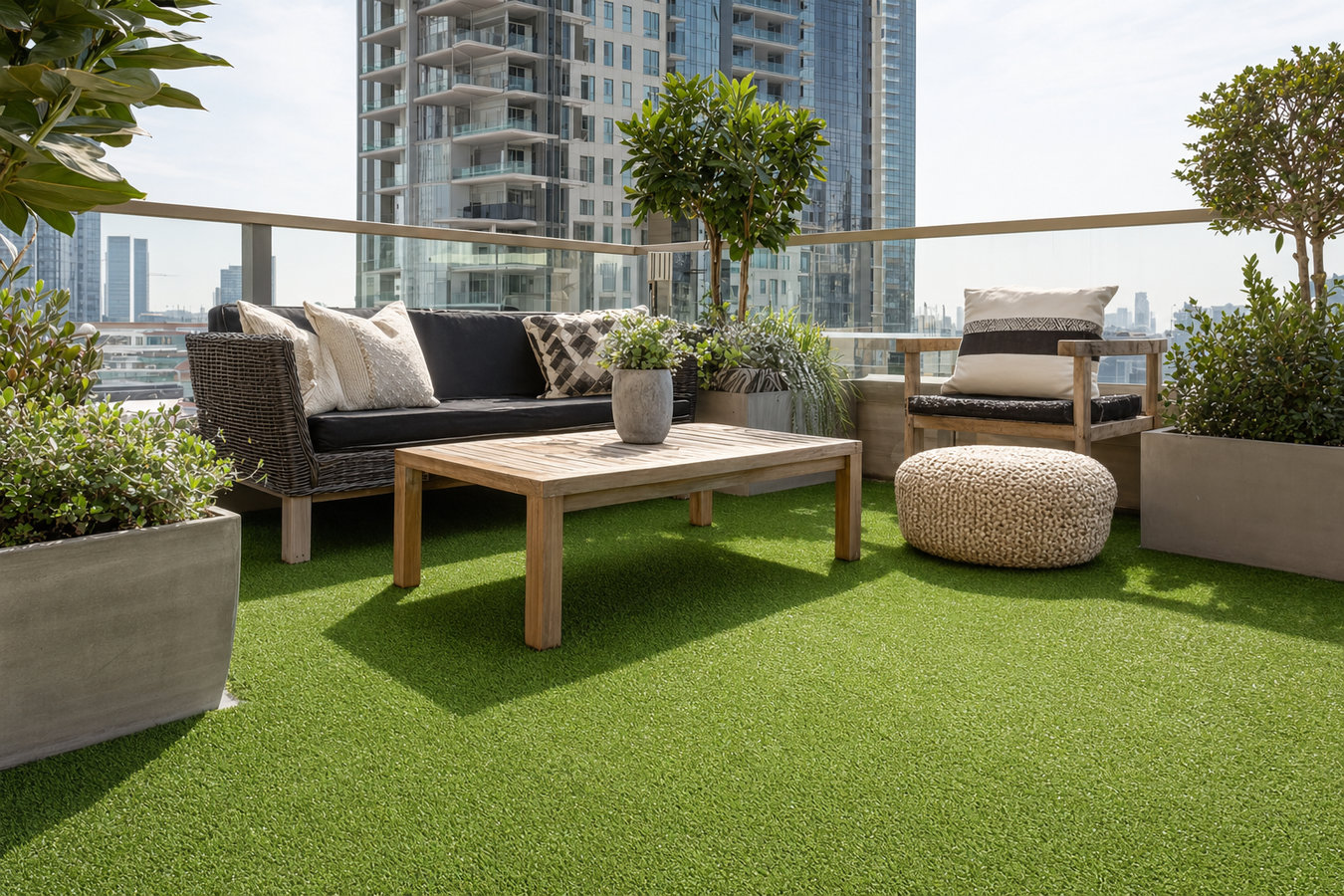 Turf for rooftop gardens in El Centro, CA